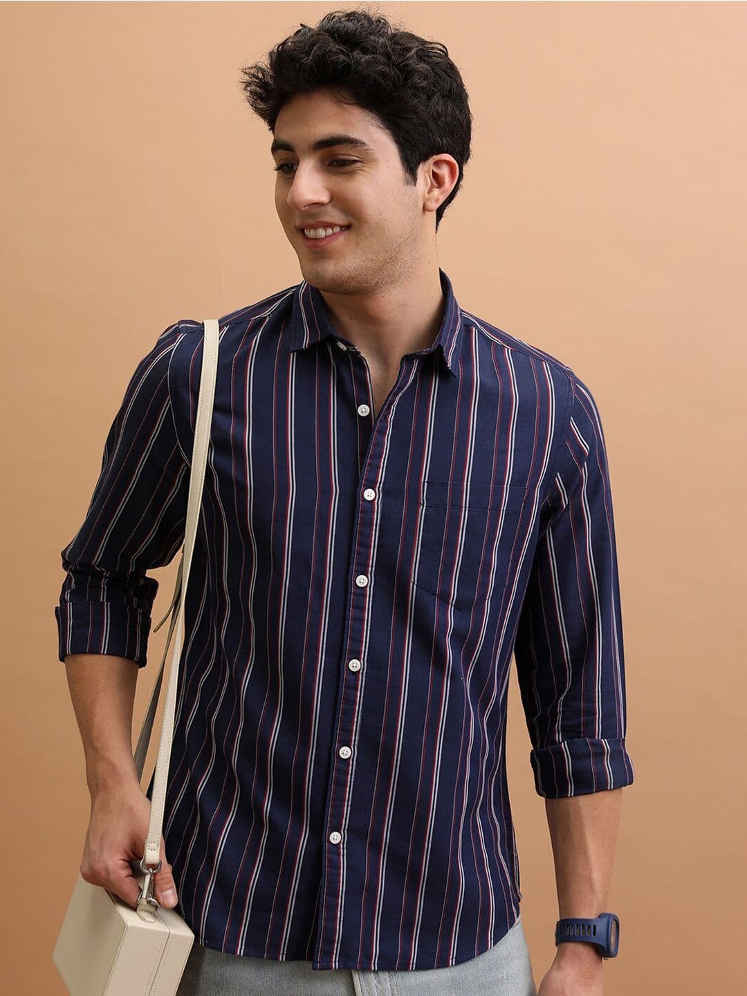 Highlander Men Reg Collar Full Sleeve Striped Shirt - view 1