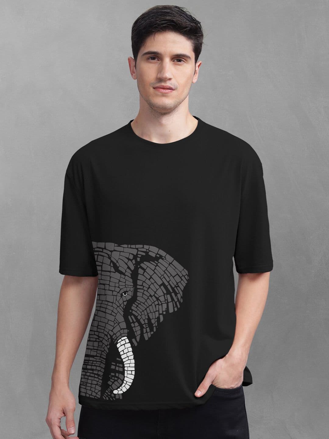 BULLMER Printed Oversized Cotton T-shirt - view 1