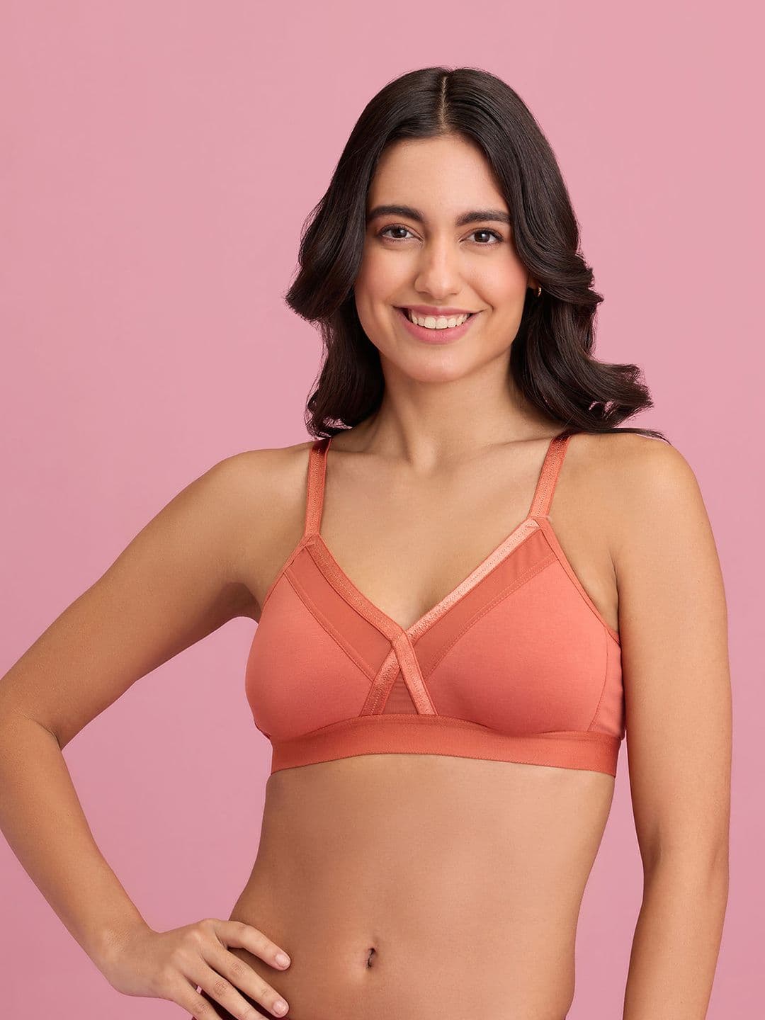 Nykd Medium Coverage Non Padded Super Support Cotton Everyday Bra- All Day Comfort - view 1