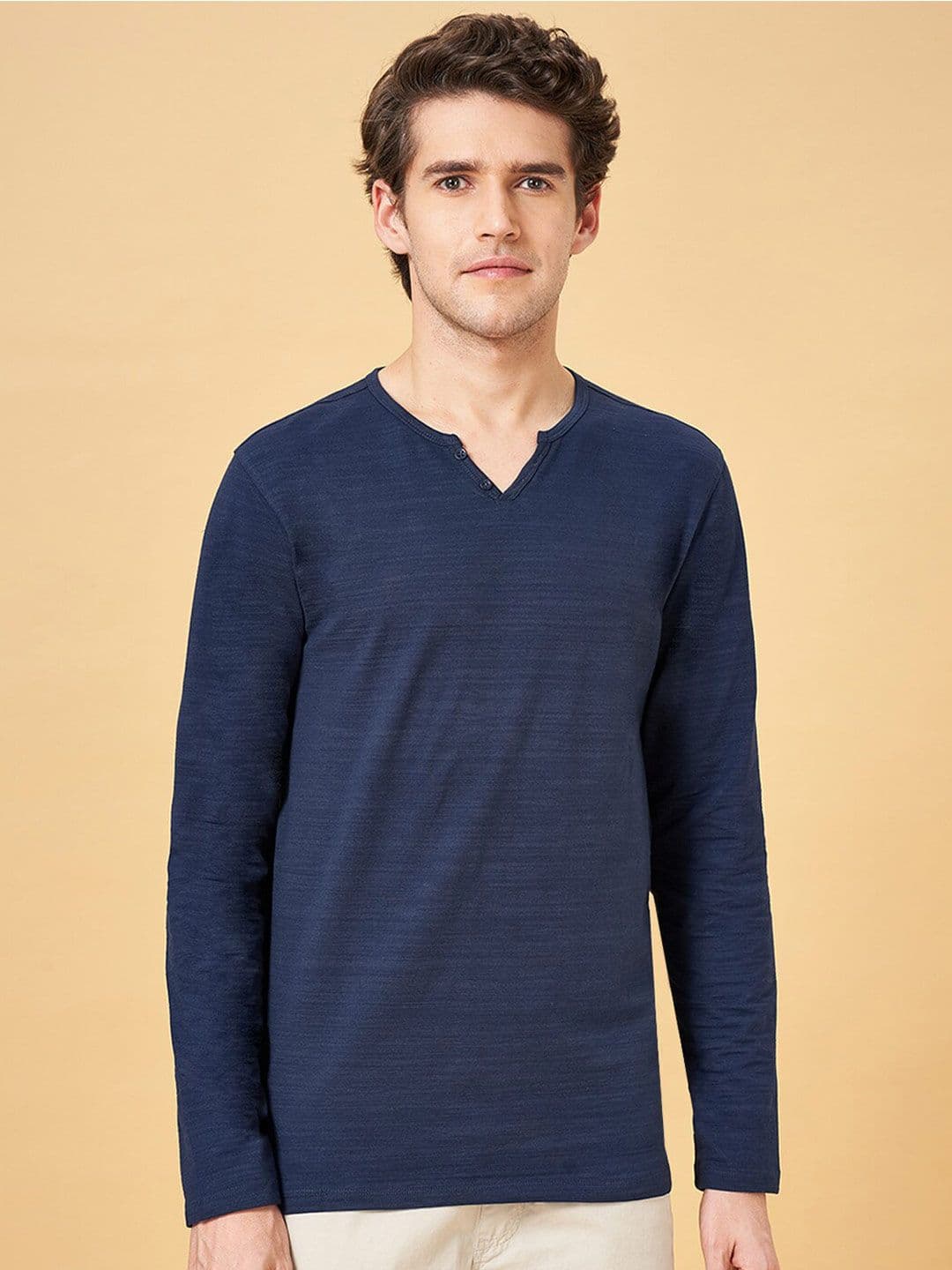 Urban Ranger by pantaloons Henley Neck Slim Fit T-shirt - view 1