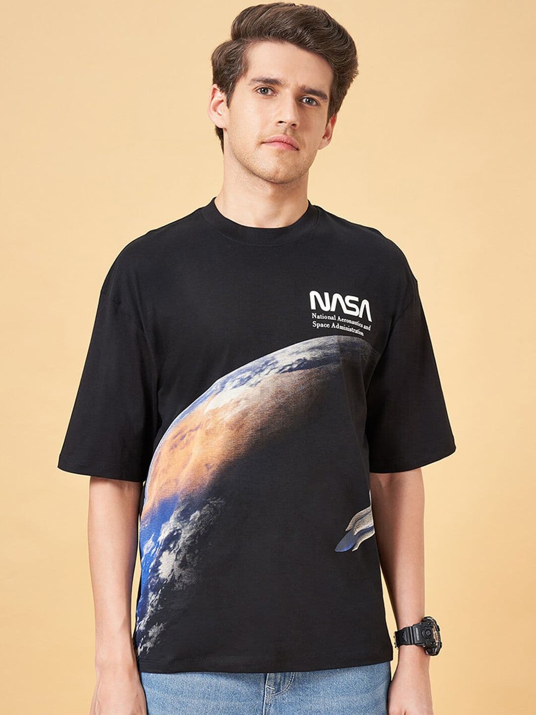 SF JEANS by Pantaloons Graphic Printed Oversized Cotton T-shirt - view 1