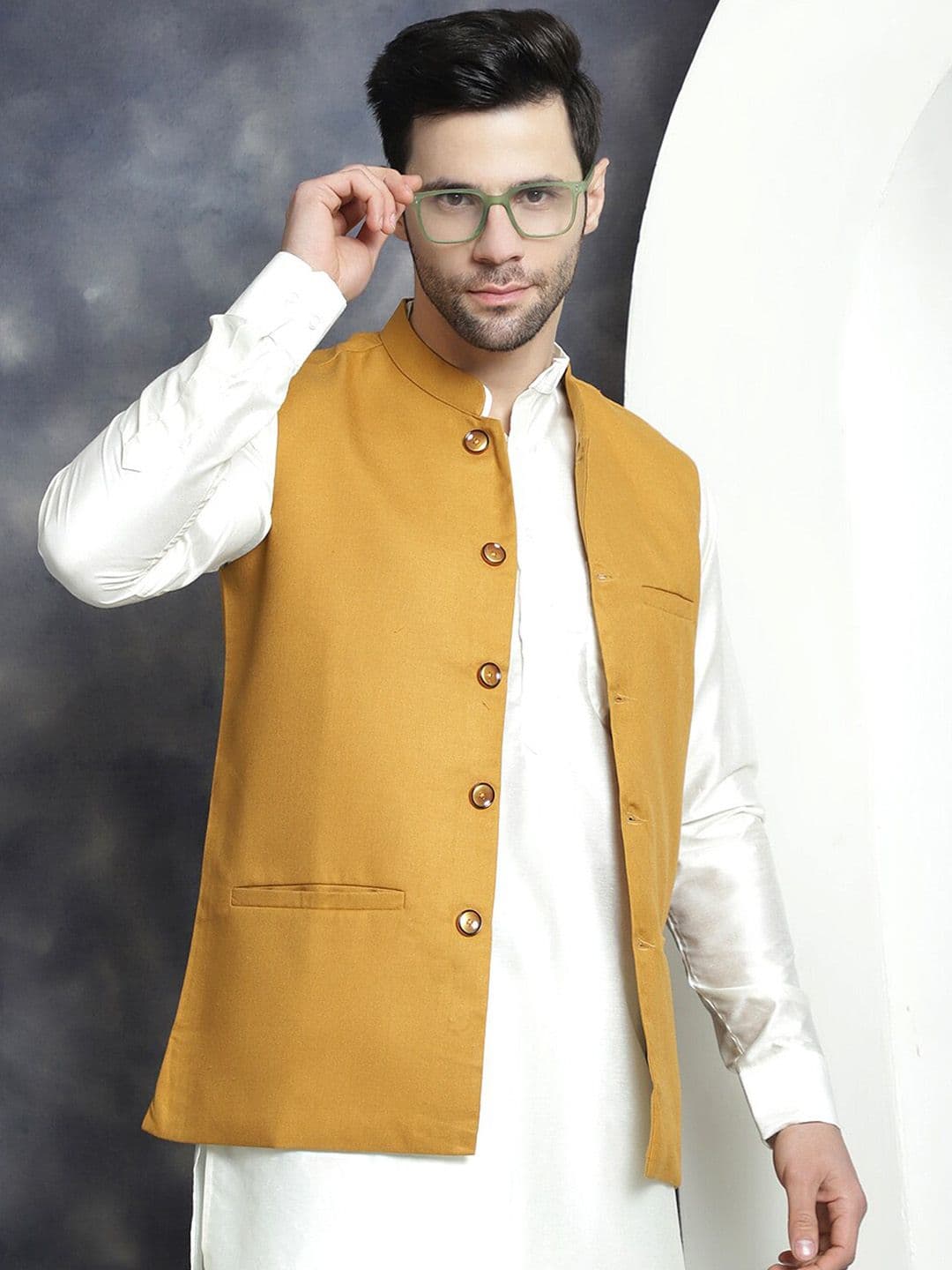 Jompers Mandarin Collar Nehru Jacket - view 1