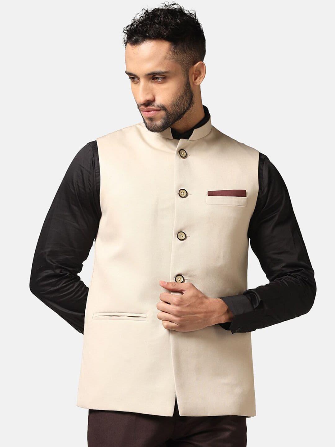 TAHVO Manadrin Collar Nehru Jacket - view 1