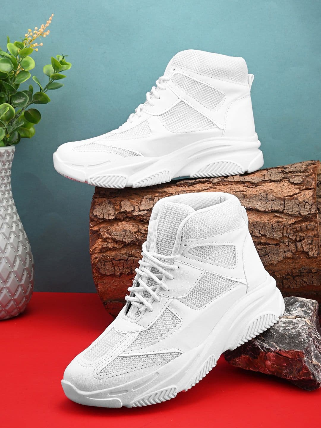 knoos Women Textured High-Top Water Repellent Upper Mesh Sneakers - view 1