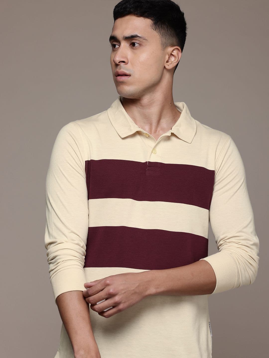 Roadster Colourblocked Polo Collar T-shirt - view 1