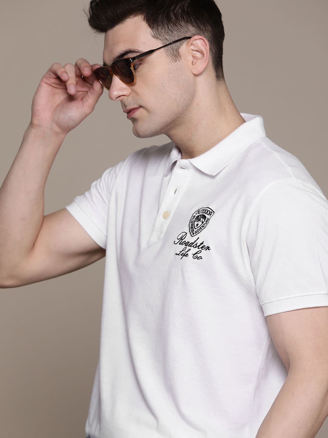 Roadster Men Brand Logo Printed Polo Collar T-shirt - view 1