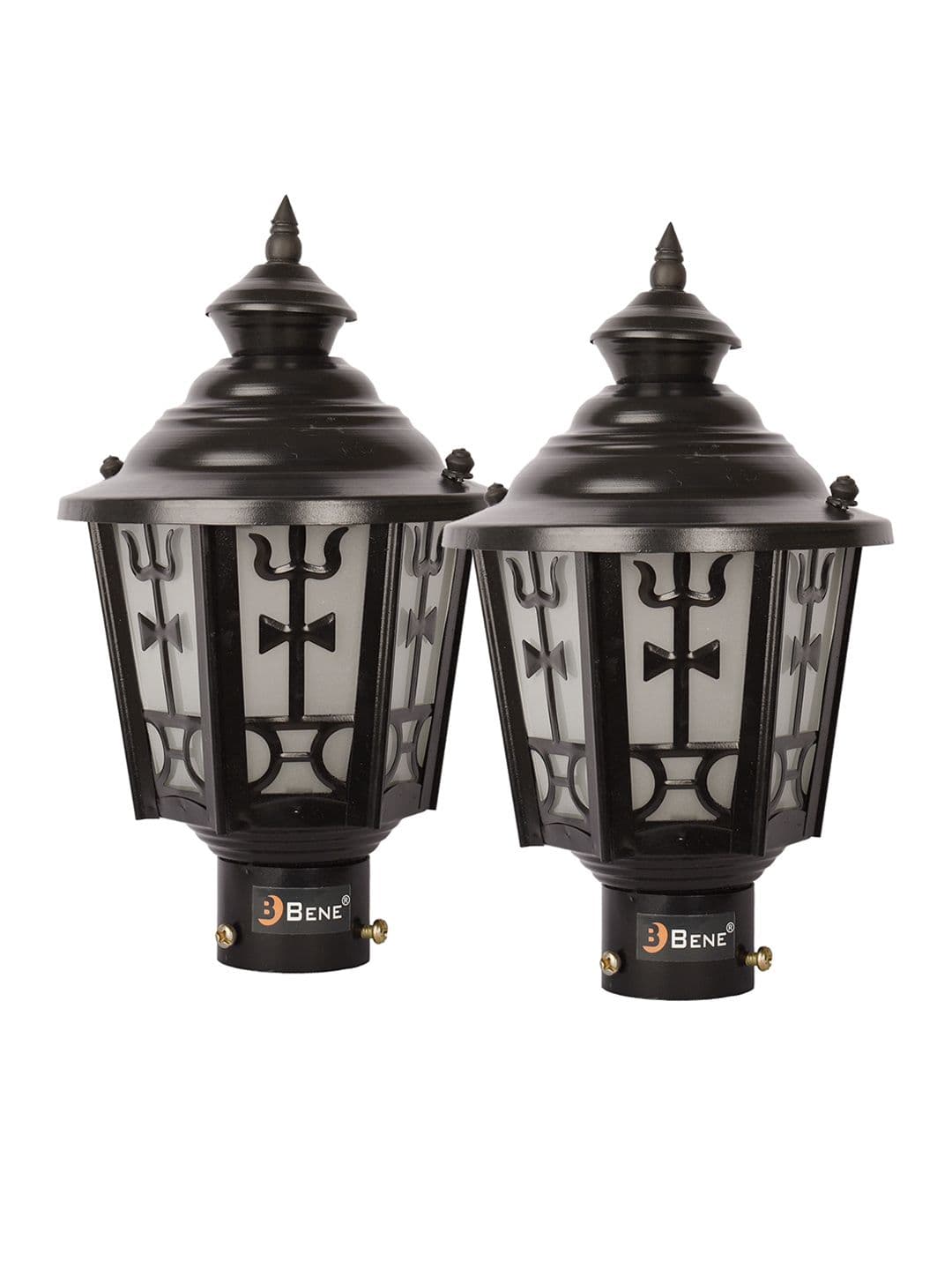 BENE Black & White 2 Pieces Waterproof & Rustproof Frustum Outdoor Lamps - view 1