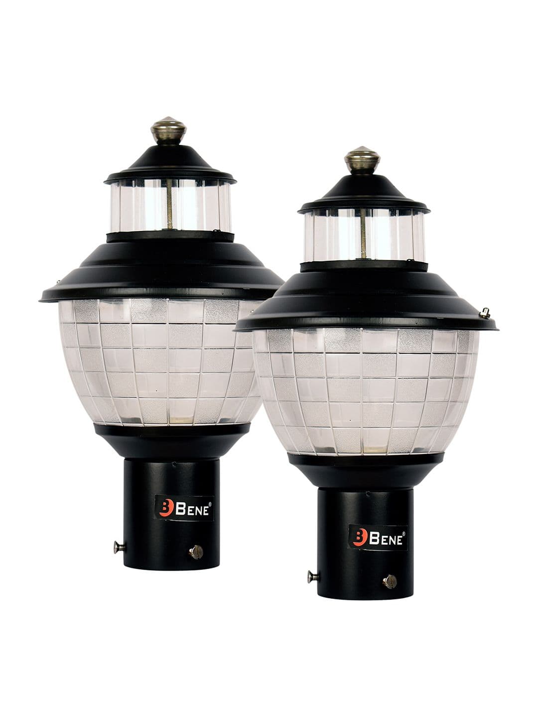 BENE Halle Black & White 2Pcs Textured Abstract Waterproof & Rustproof Outdoor Lamps - view 1