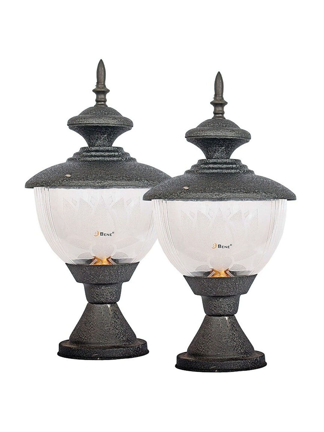 BENE Lois Black & White 2 Pieces Spherical Shaped Waterproof & Rustproof Outdoor Lamps - view 1