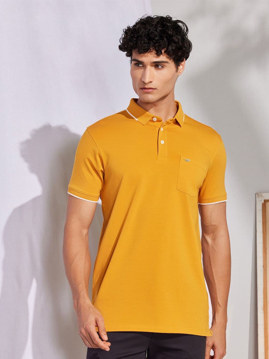 Red Flame Men Polo Collar Pockets T-shirt - view 1