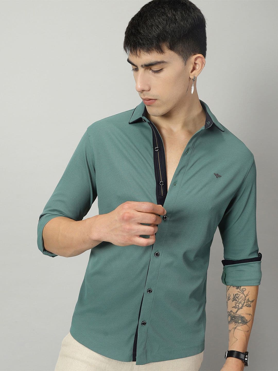 STELLERS Men Knitted Casual Shirt - view 1