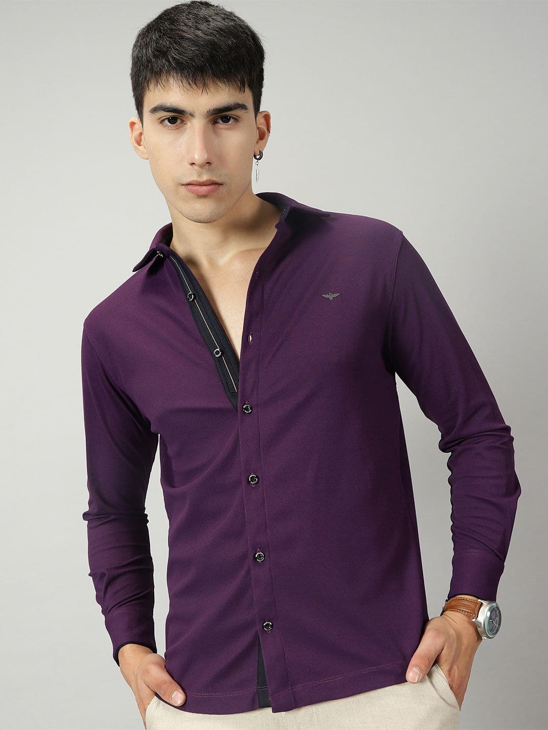 STELLERS Men Knitted Casual Shirt - view 1