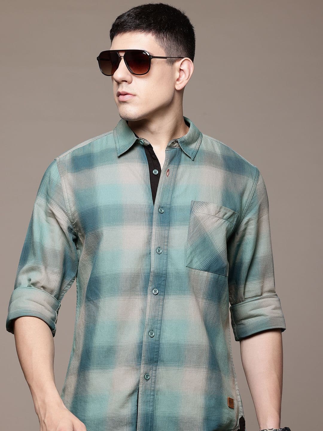 The Roadster Lifestyle Co. Pure Cotton Checked Casual Shirt - view 1
