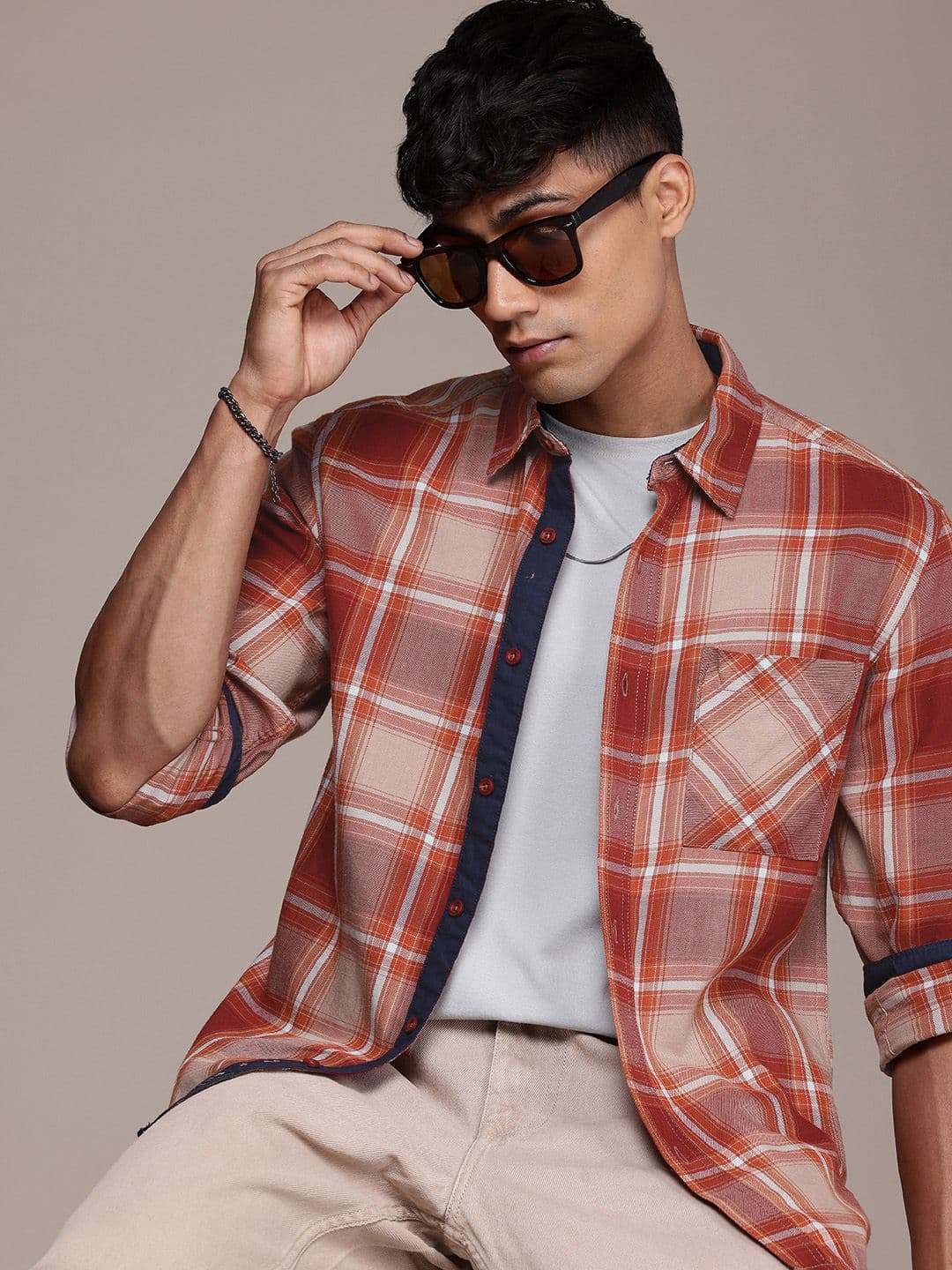 The Roadster Life Co. Pure Cotton Checked Casual Shirt - view 1