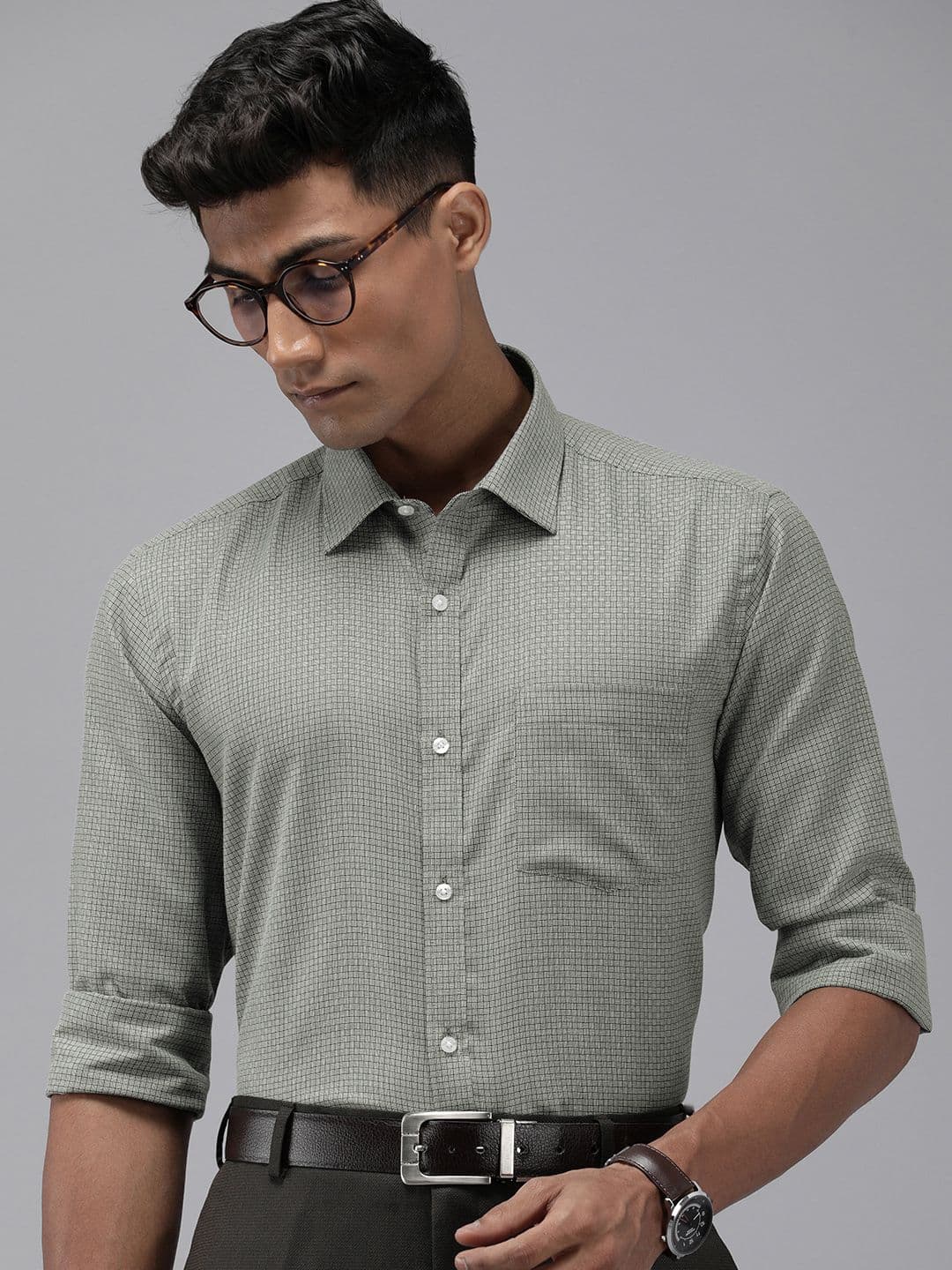Park Avenue Slim Fit Self Design Opaque Formal Shirt - view 1