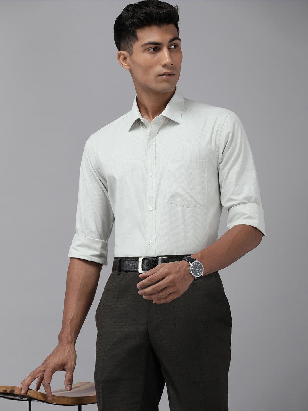 Park Avenue Self Design Slim Fit Textured Formal Shirt - view 1