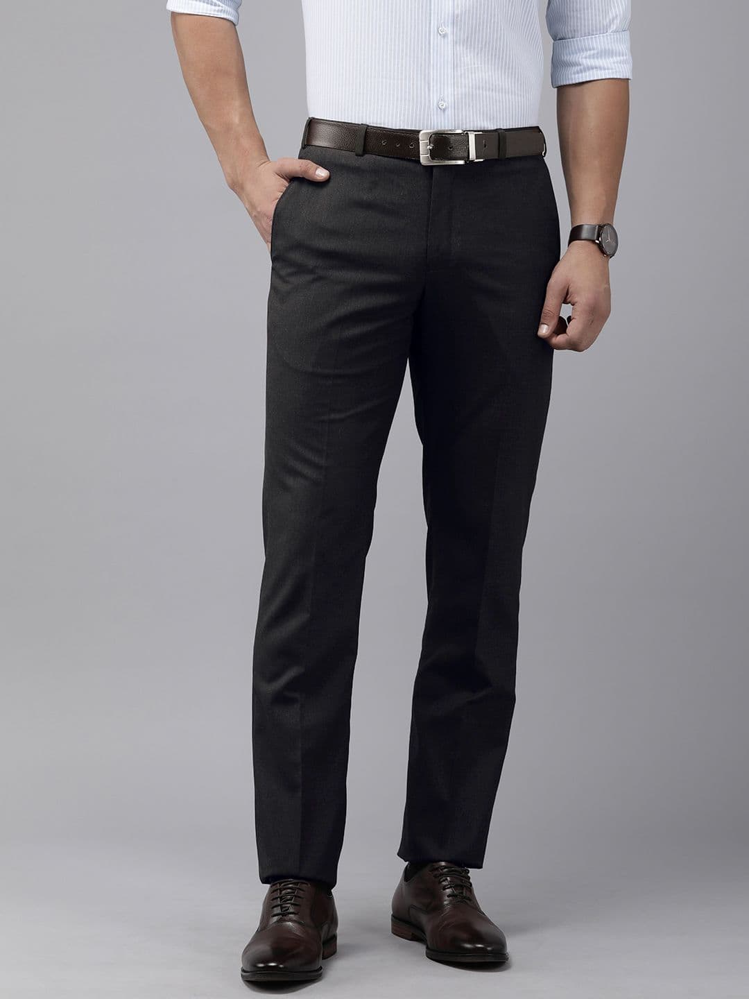 Park Avenue Men Solid Formal Trouser - view 1
