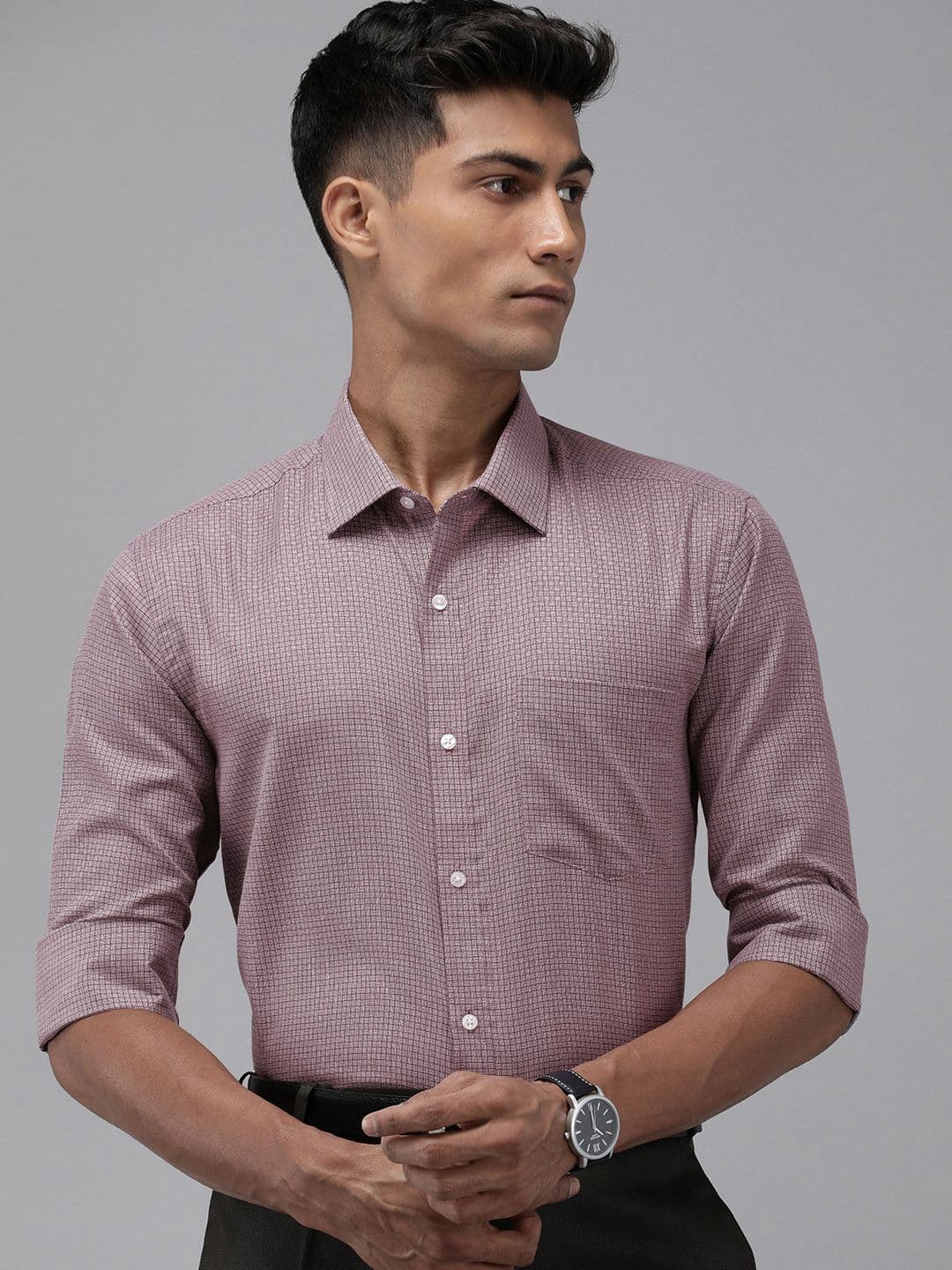 Park Avenue Self Design Slim Fit Opaque Formal Shirt - view 1