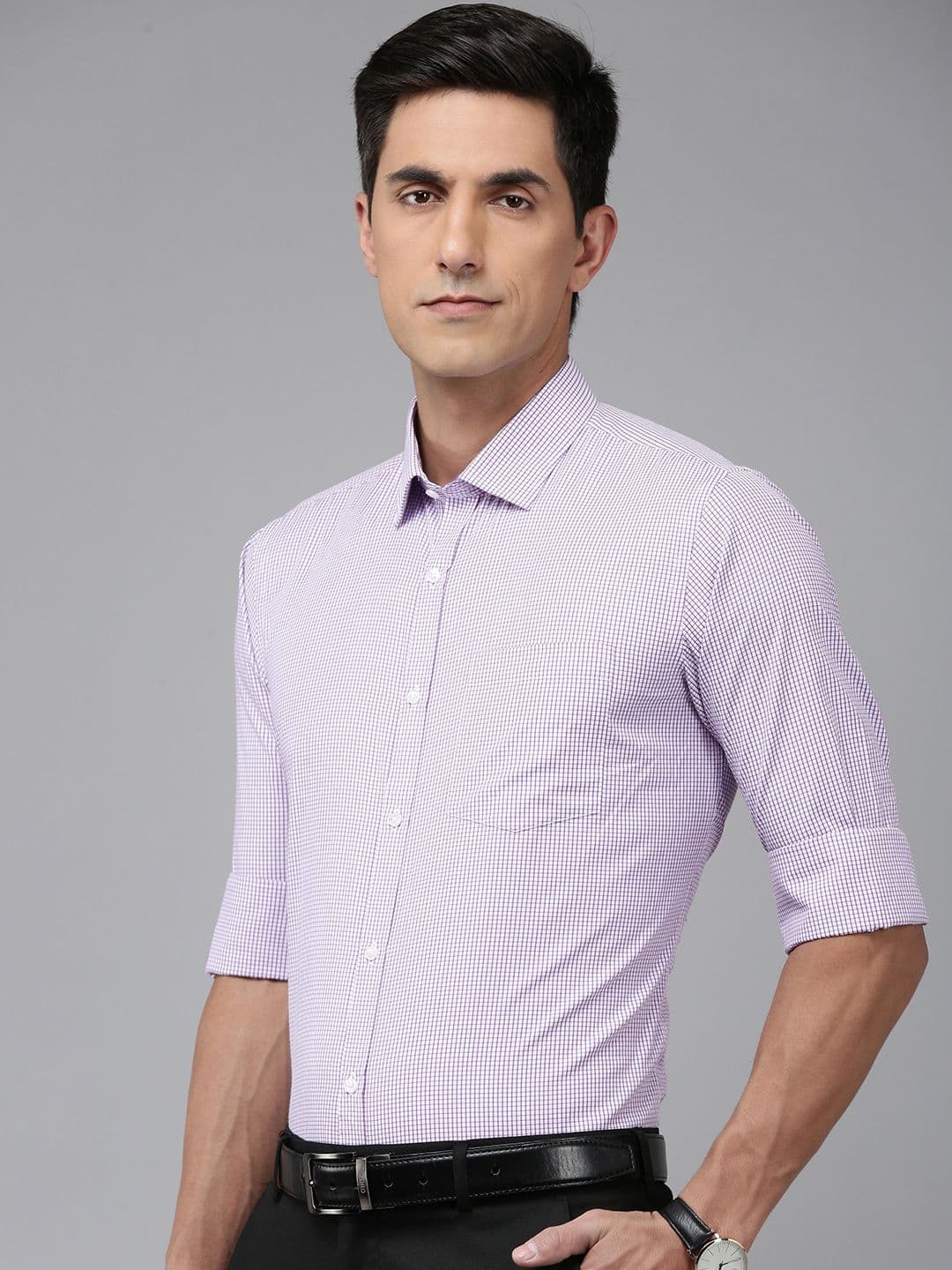 Park Avenue Slim Fit Micro Checks Formal Shirts - view 1