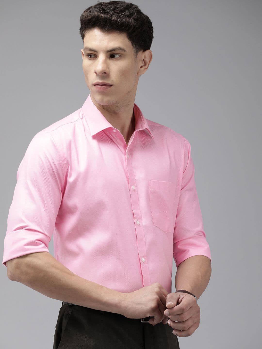 Park Avenue Self Design Slim Fit Opaque Formal Shirt - view 1