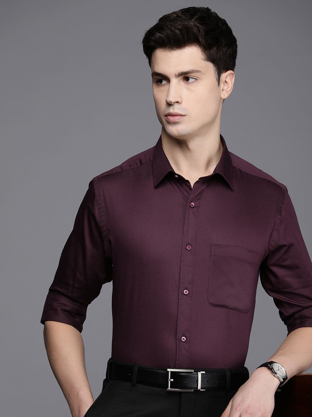 Raymond Pure Cotton Slim Fit Opaque Formal Shirt - view 1