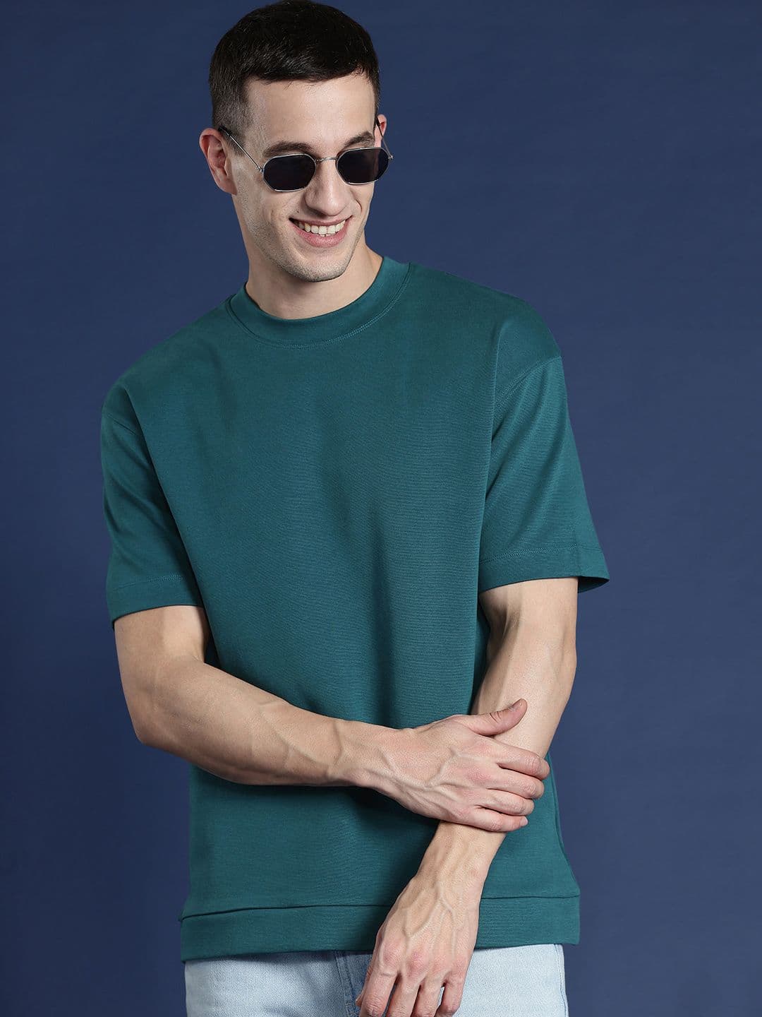 Mast & Harbour Men Drop-Shoulder Sleeves Relaxed Fit T-shirt - view 1