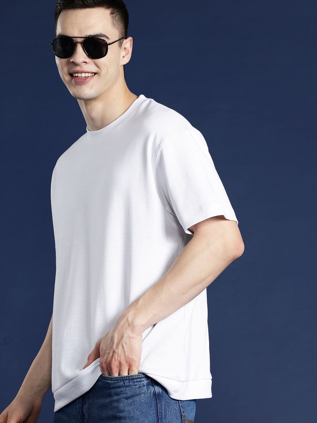 Mast & Harbour Men Drop-Shoulder Sleeves Relaxed Fit T-shirt - view 1