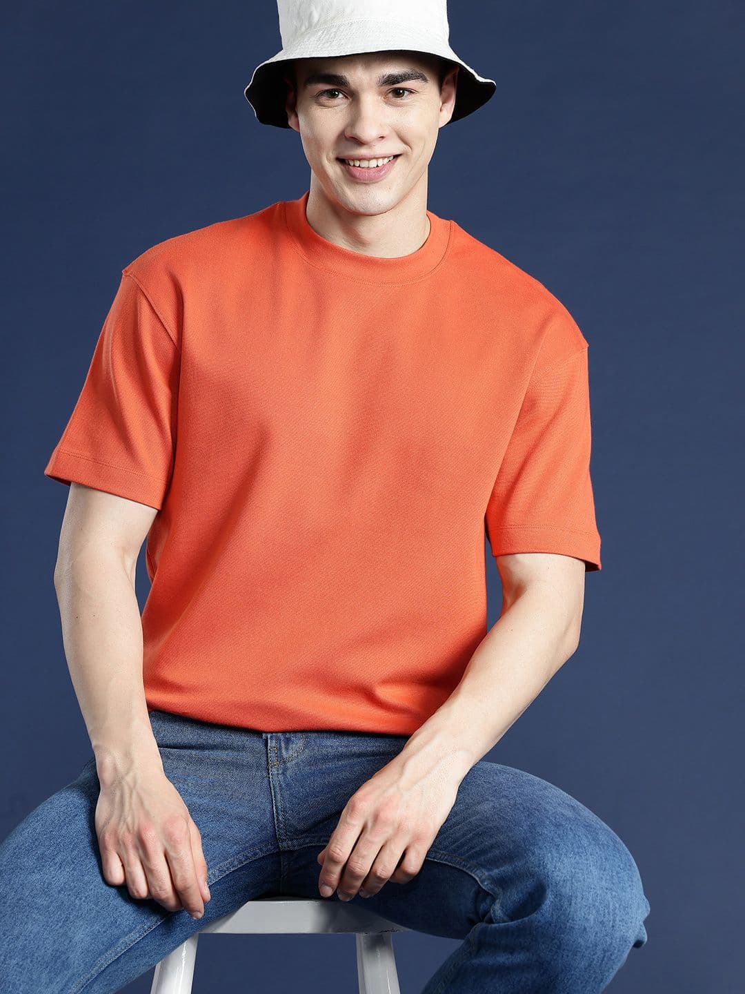 Mast & Harbour Men Drop-Shoulder Sleeves Relaxed Fit T-shirt - view 1