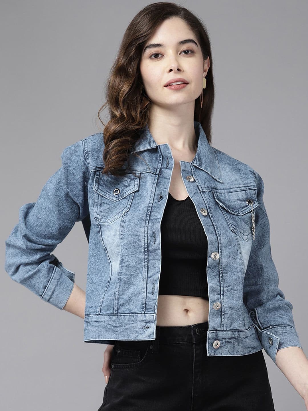 BAESD Washed Windcheater Cotton Denim Jacket - view 1