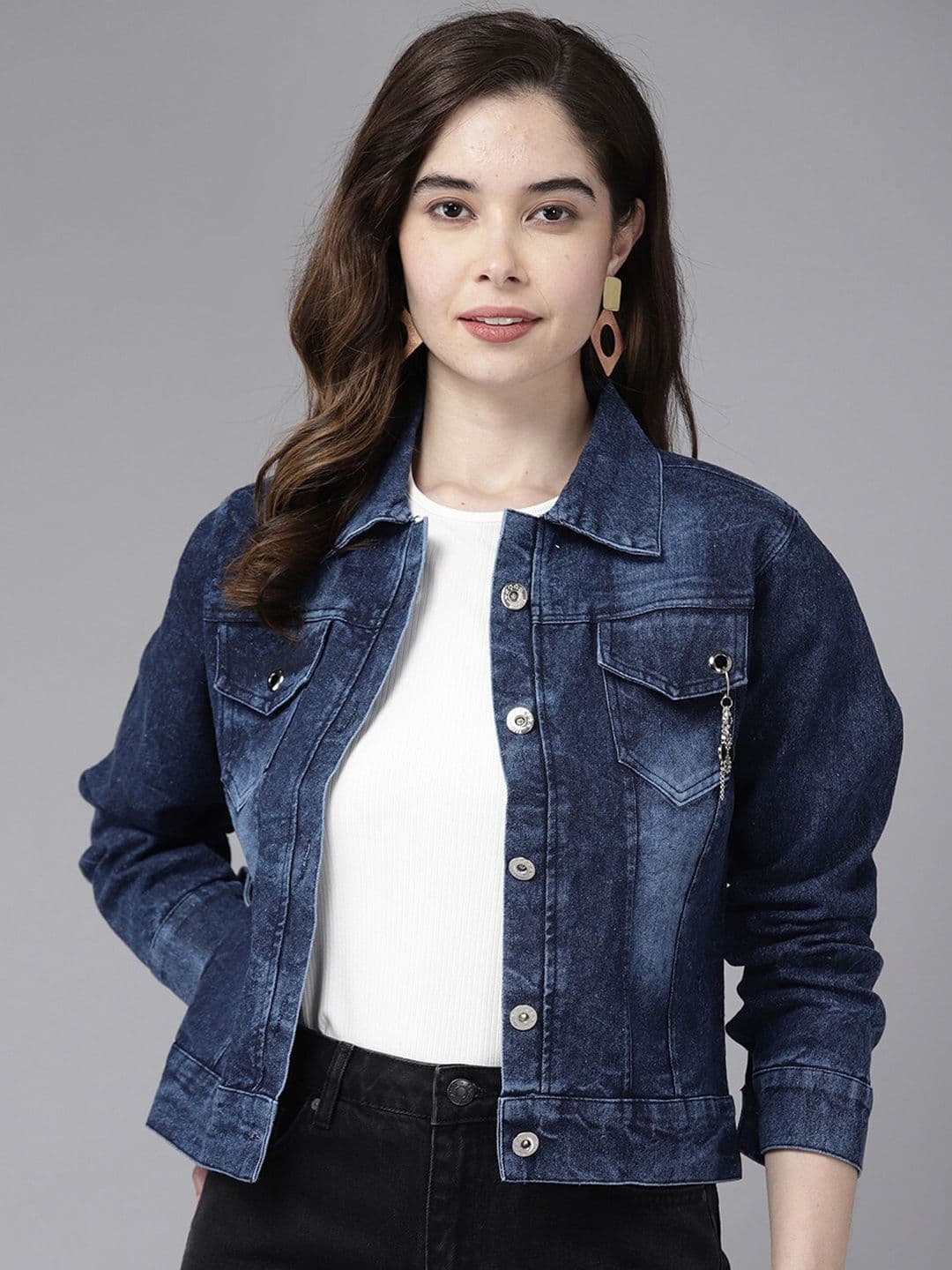 BAESD Washed Windcheater Cotton Denim Jacket - view 1