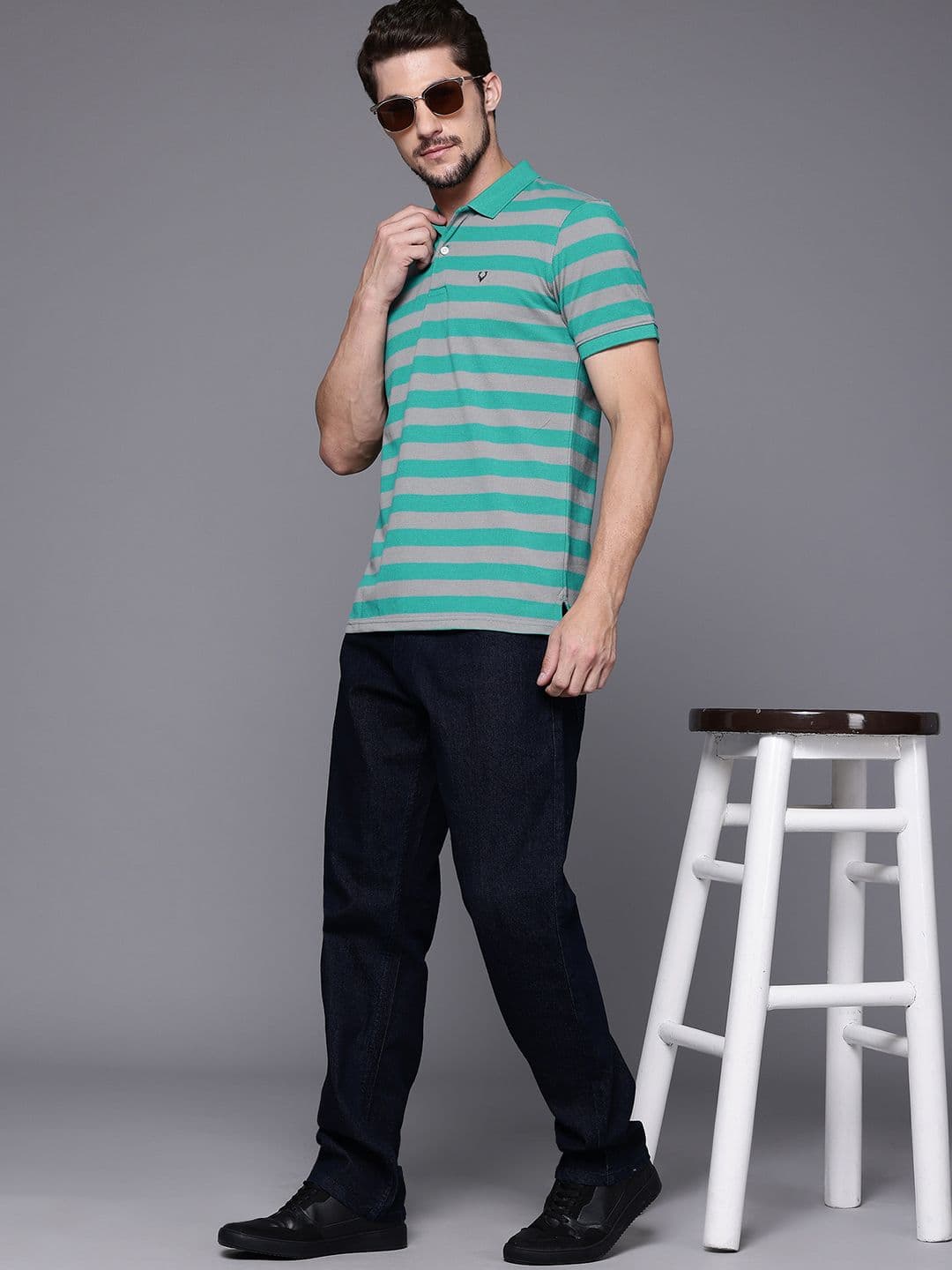 Allen Solly Striped Polo Collar T-shirt - view 1