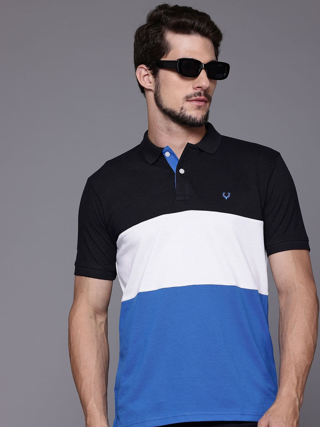 Allen Solly Colourblocked Polo Collar T-shirt - view 1