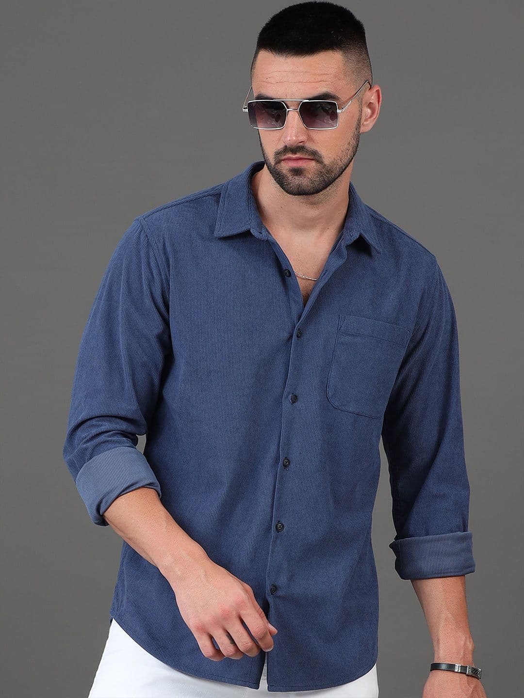 HERE&NOW Slim Fit Long Sleeves Spread Collar Casual Shirt - view 1