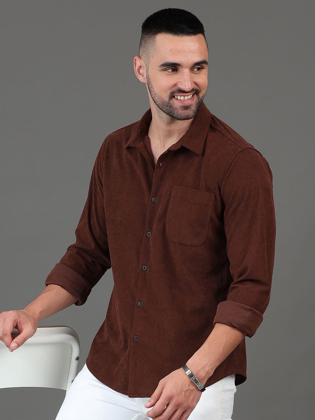 HERE&NOW Slim Fit Long Sleeves Spread Collar Casual Shirt - view 1