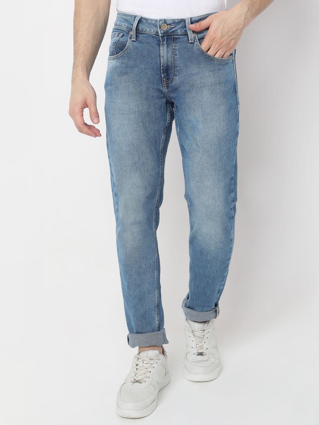 SPYKAR Slim Fit Low-Rise Heavy Fade Stretchable Jeans - view 1