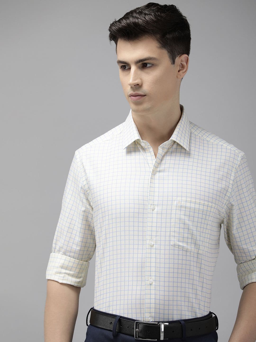 Arrow Pure Cotton Manhattan Slim Fit Checked Formal Shirt - view 1