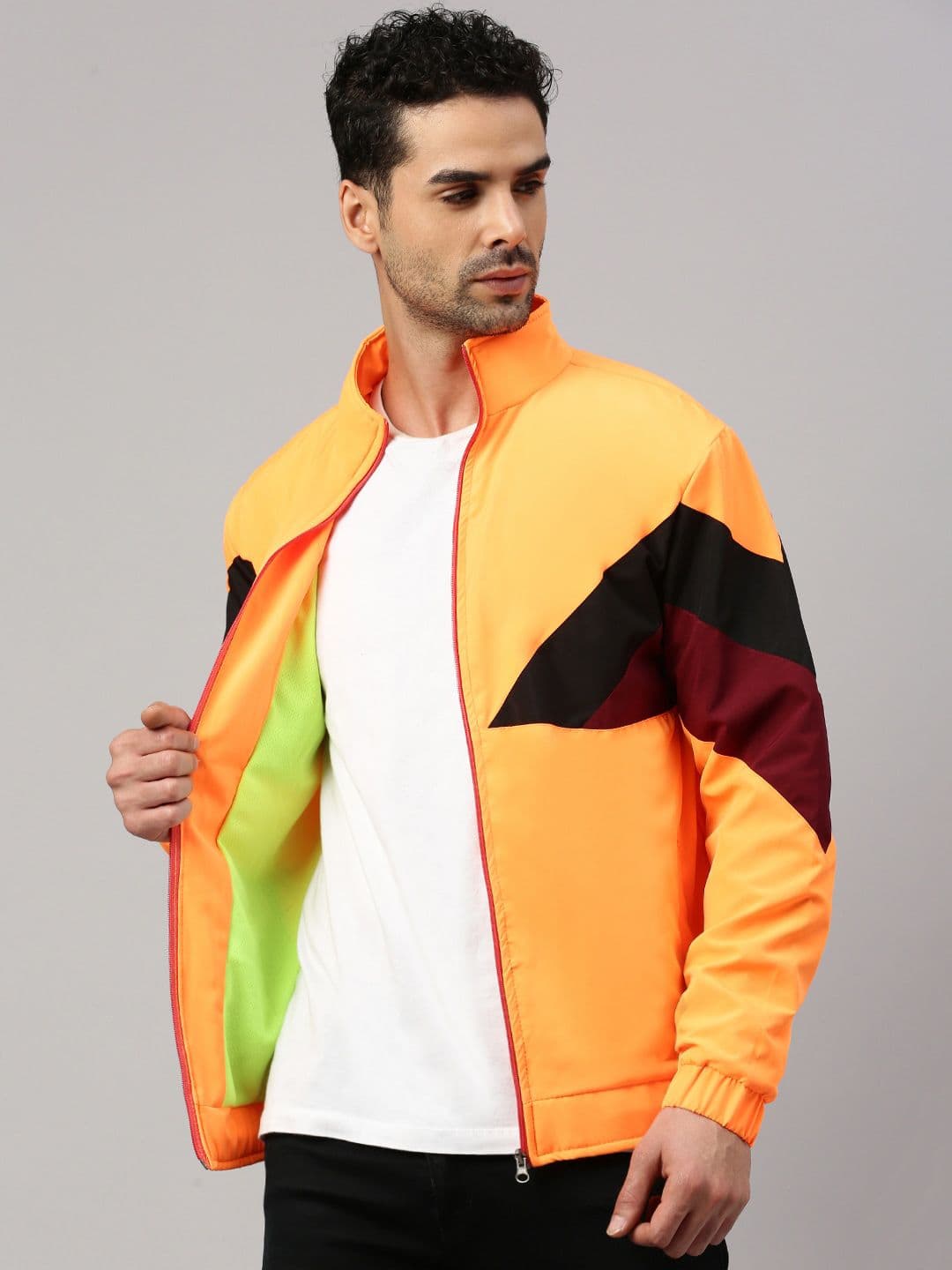 VOXATI Colourblocked Mock Collar Sporty Jacket - view 1