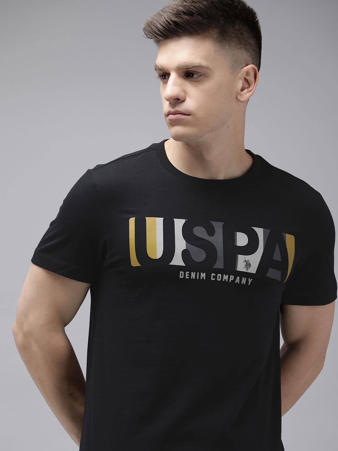 U.S. Polo Assn. Denim Co. Brand Logo Printed Pure Cotton Slim Fit T-shirt - view 1