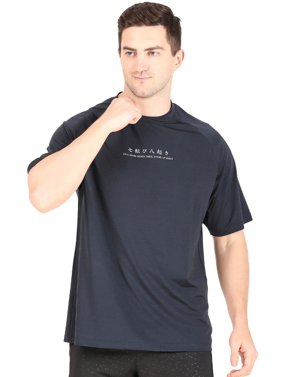 REDESIGN Typography Printed Drop-Shoulder Sleeves Oversized Boxy Fit T-shirt - view 1