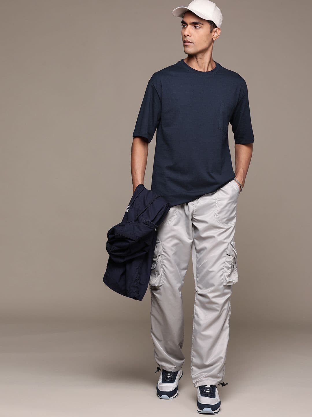 The Roadster Lifestyle Co. Round-Neck Drop-Shoulder Sleeves Relaxed Fit T-shirt - view 1