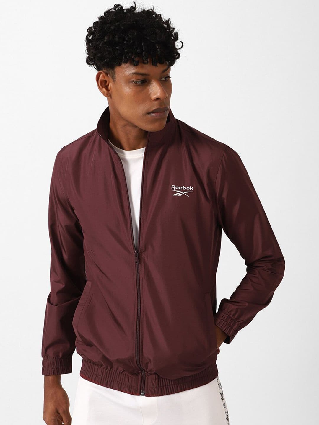 Reebok Wvn Mock-Collar Zip-Up Sporty Jacket - view 1