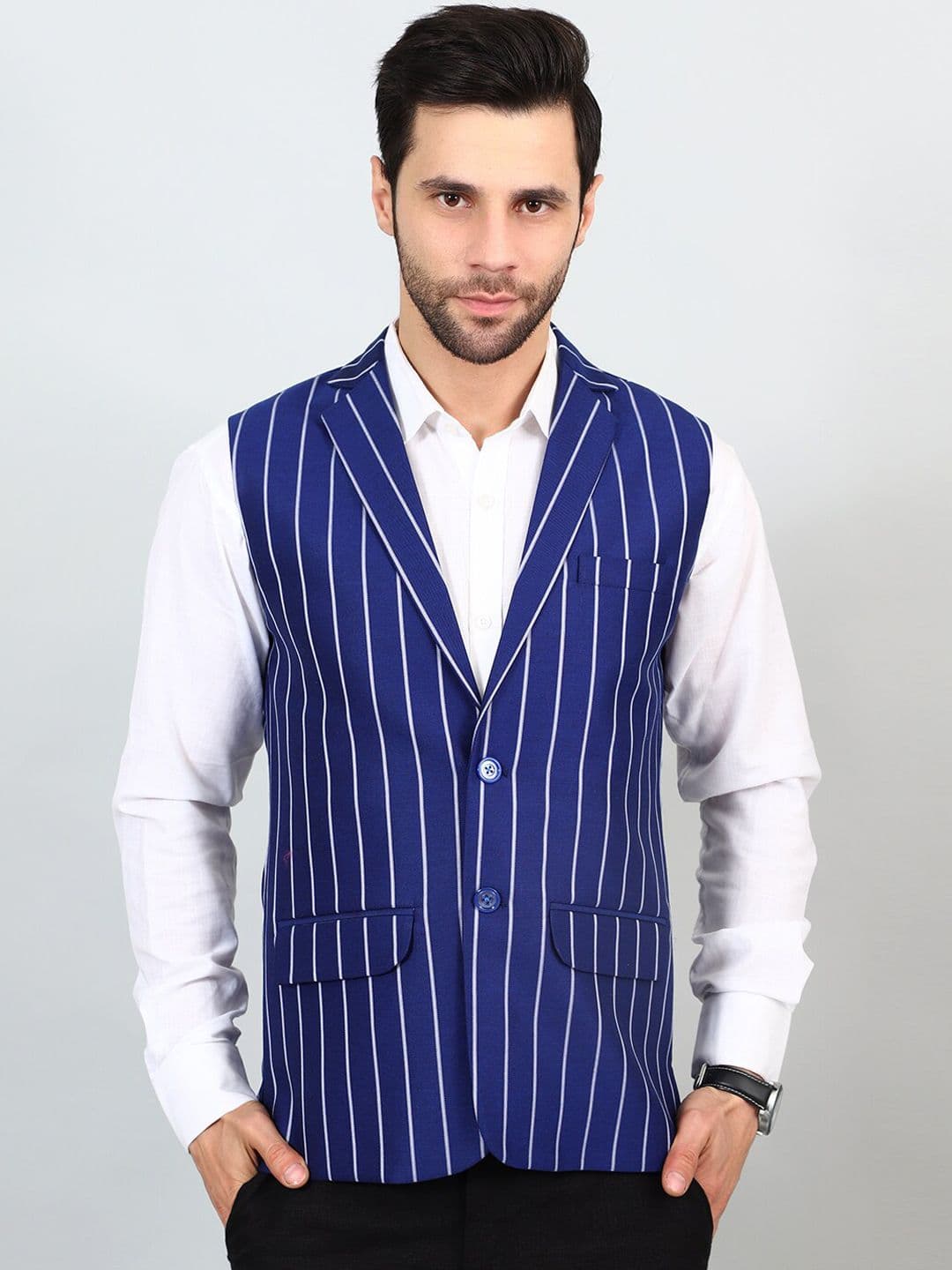Wintage Striped Modi Nehru Jacket - view 1