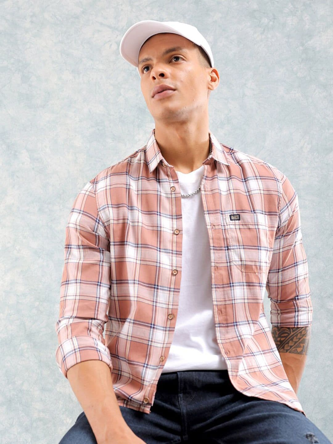 The Indian Garage Co Tartan Checks Cotton Casual Shirt - view 1