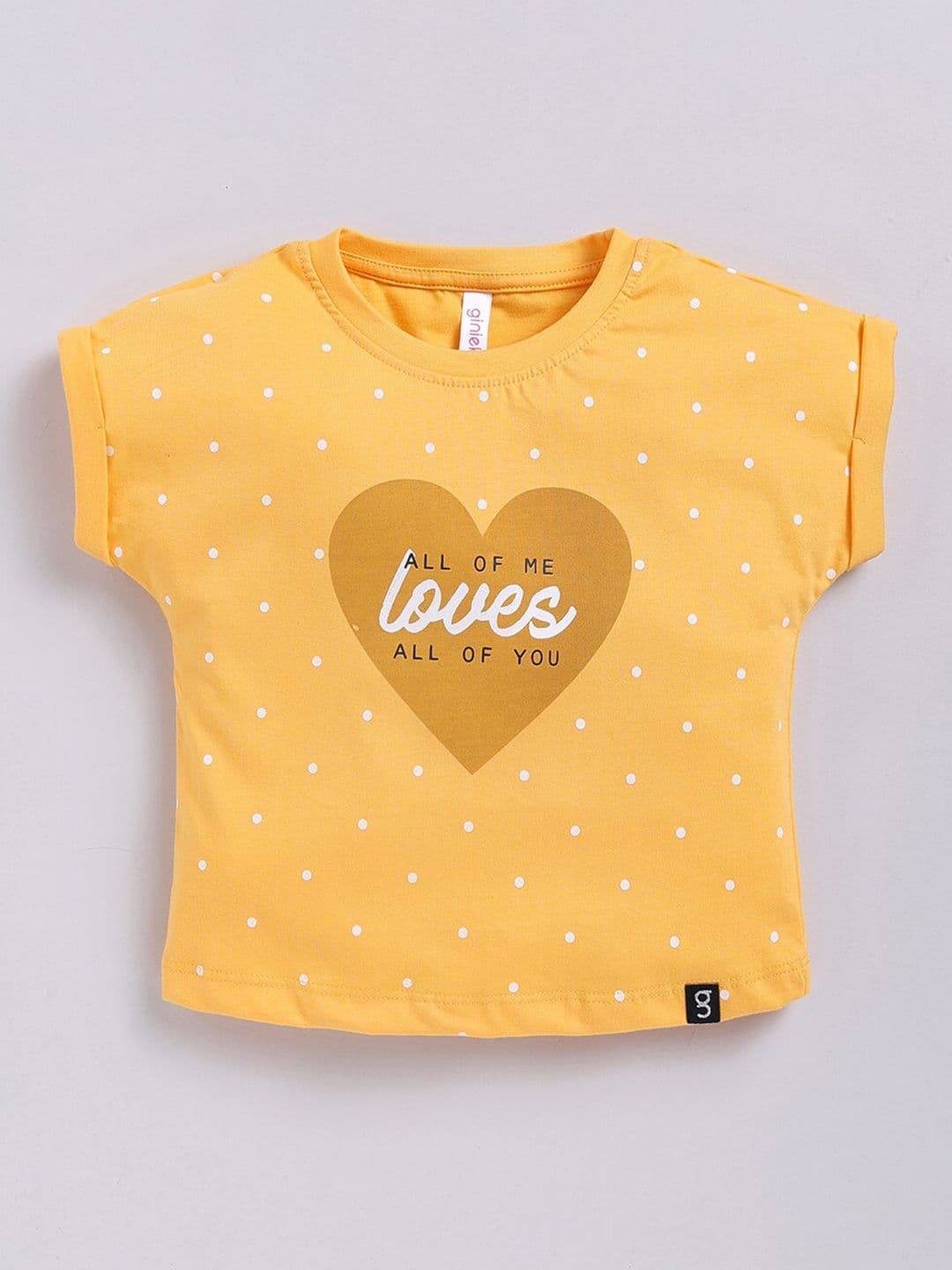 Ginie Girls Polka Dot Printed Extended Sleeves Top - view 1