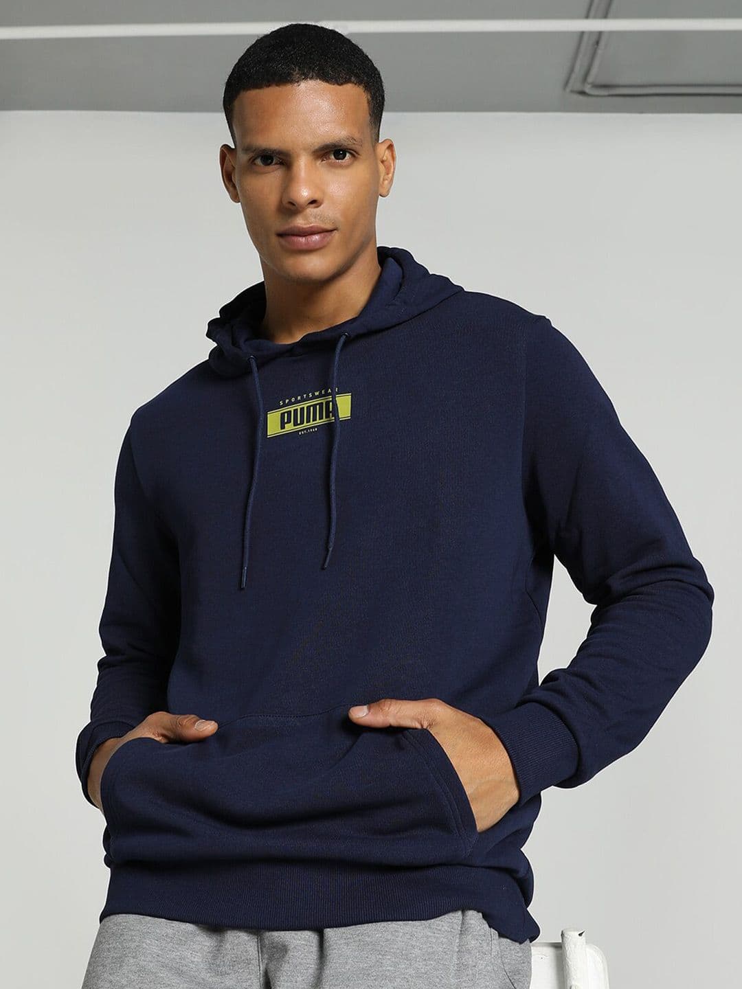 Puma Varsity Graphic Printed Hooded Cotton Sweatshirt - view 1
