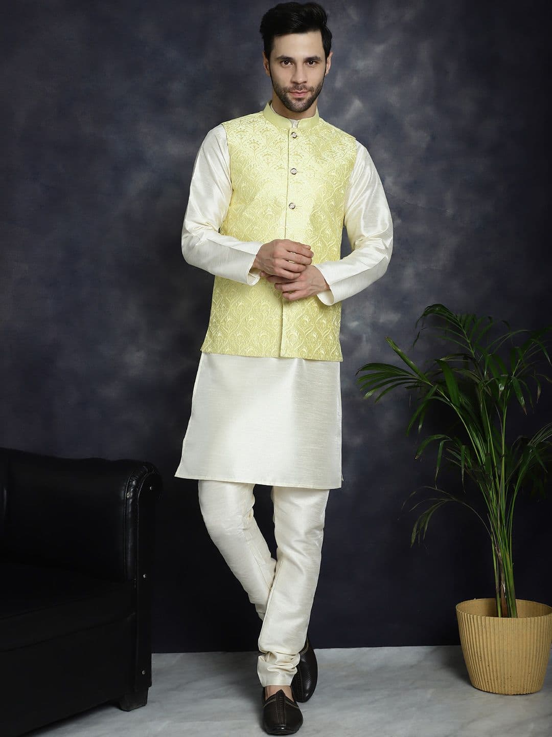 Jompers Embroidered Sleeveless Nehru Jackets - view 1