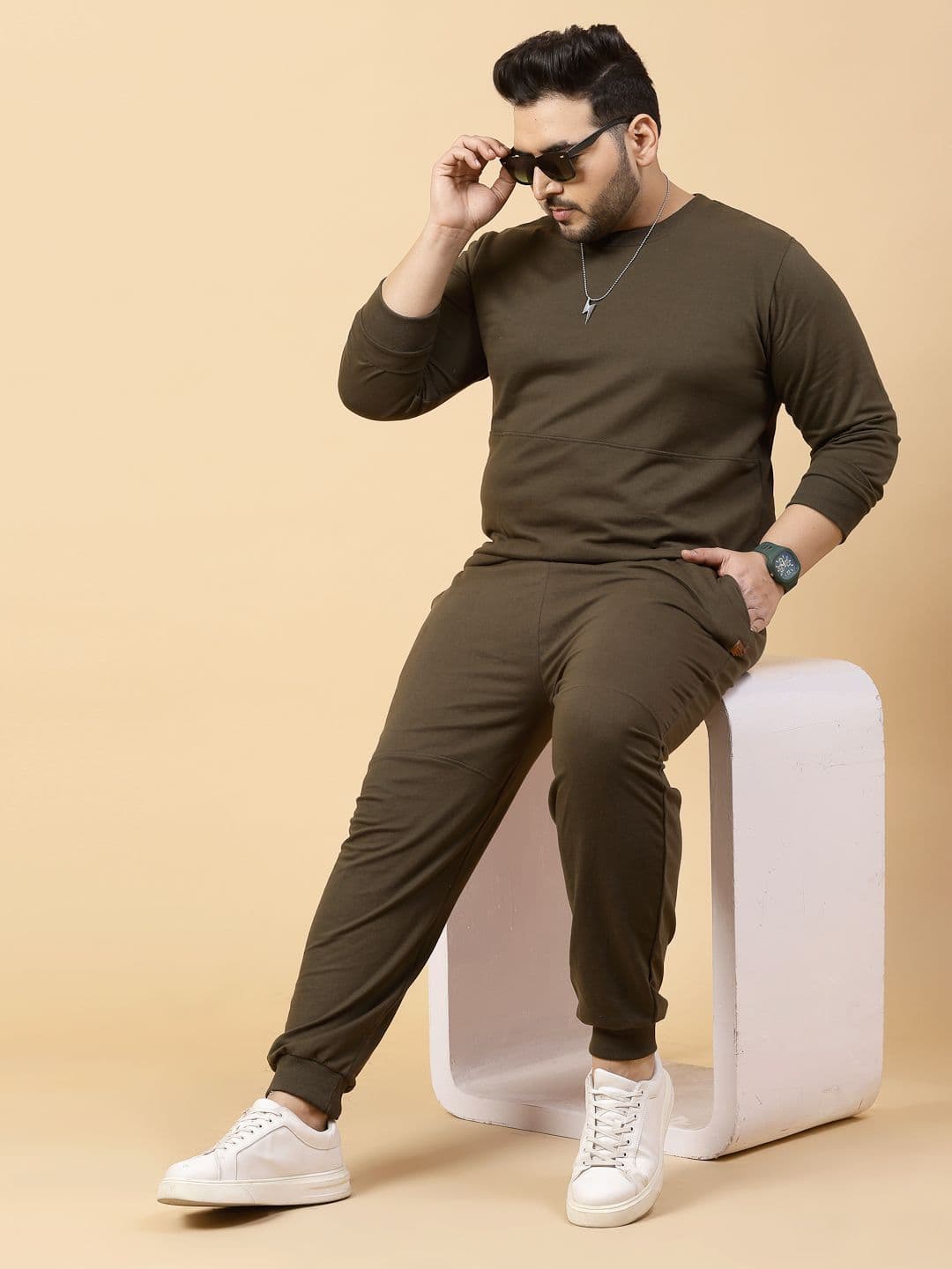 Rigo Plus Size Terry Cotton Tracksuit - view 1