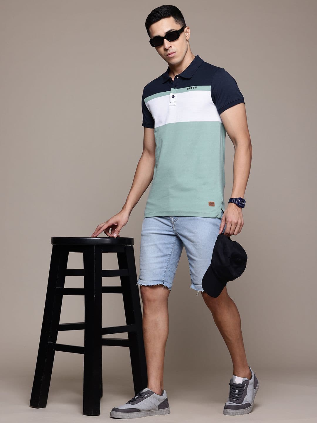 The Roadster Lifestyle Co. Striped Polo Collar T-shirt - view 1