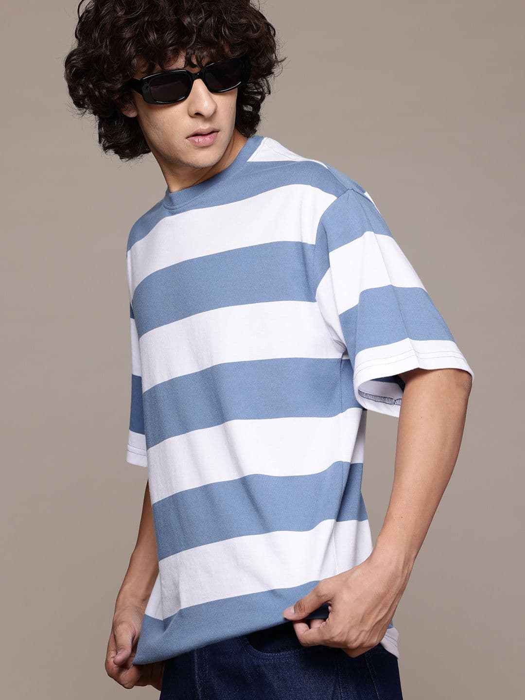The Roadster Lifestyle Co. Striped Relaxed Fit T-shirt - view 1