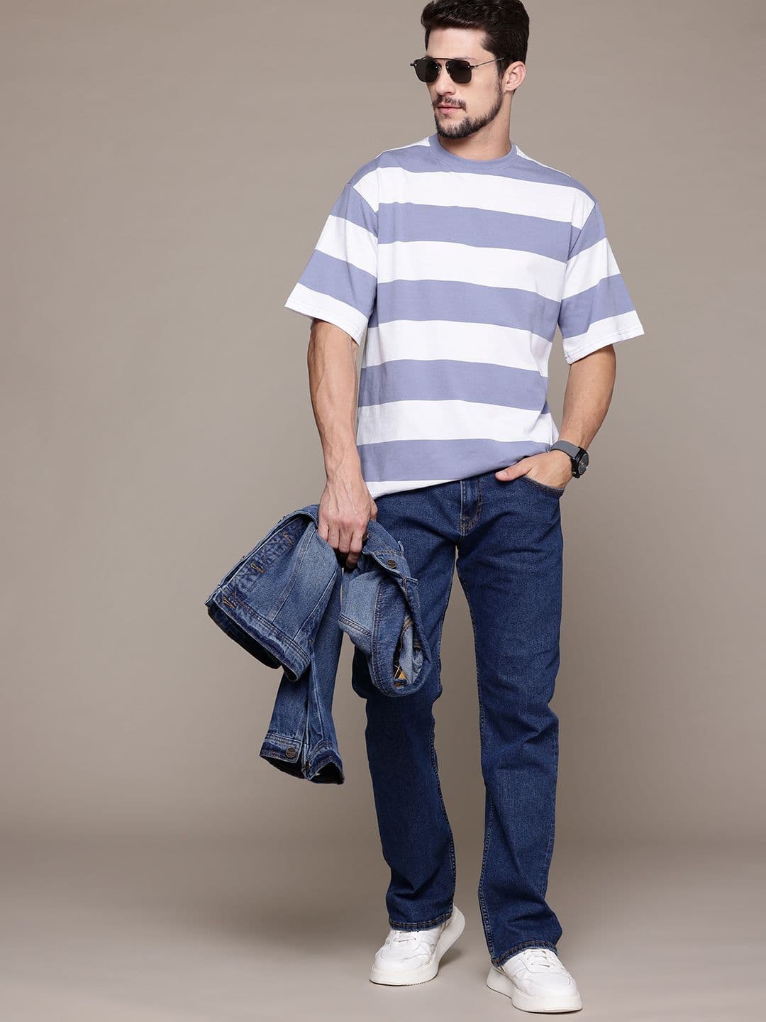 The Roadster Lifestyle Co. Striped Relaxed Fit T-shirt - view 1